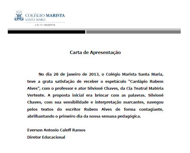 Carta Marista Santa Maria