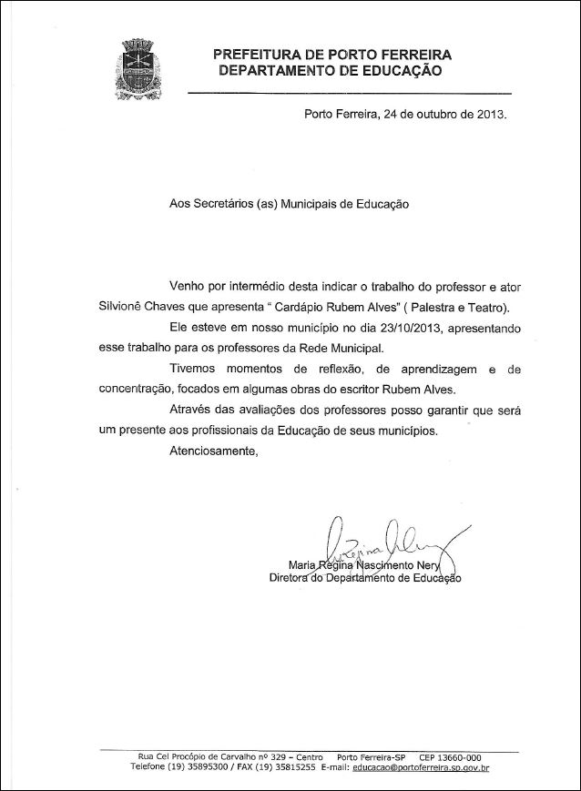 Declaração - Porto Ferreira